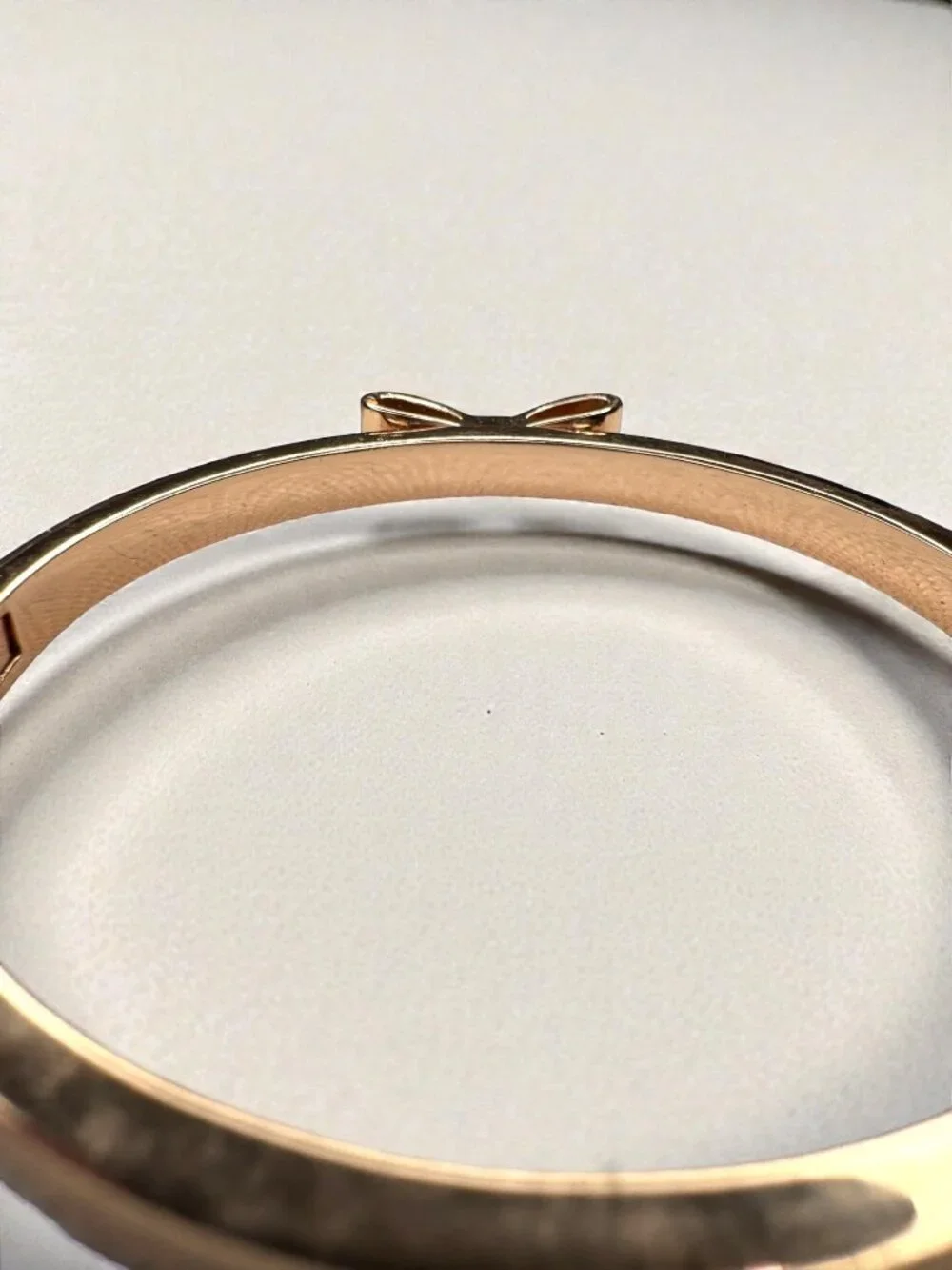 Kate Spade New York Crystal Ready Set Bow Rose Gold Tone Bangle Bracelet - Picture 4 of 13